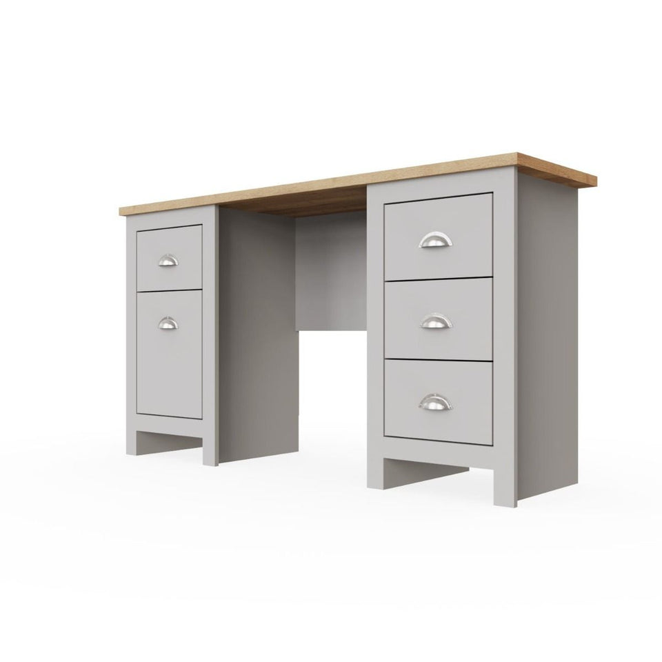 Home Desk Table with Drawers Study Office Computer Laptop Furniture- Grey