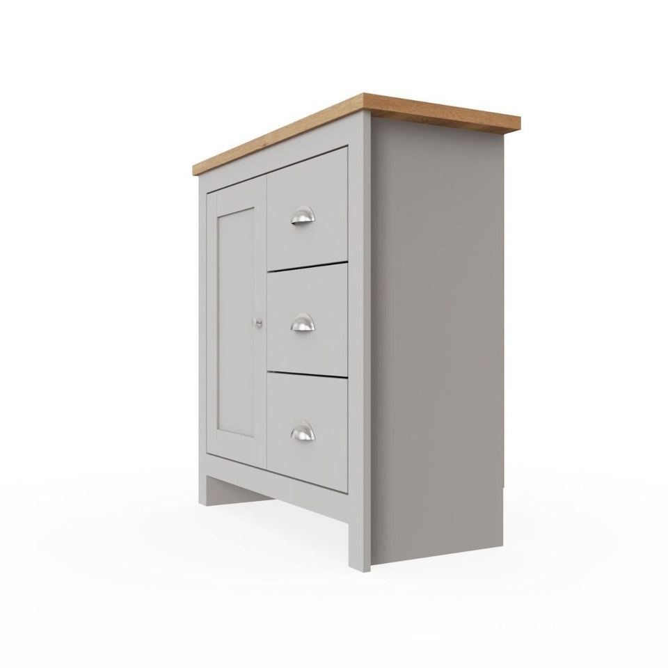 Sideboard Cabinet with 1 Door and 3 Solid Drawers Storage Buffet Unit for Living and Dining Room Furniture