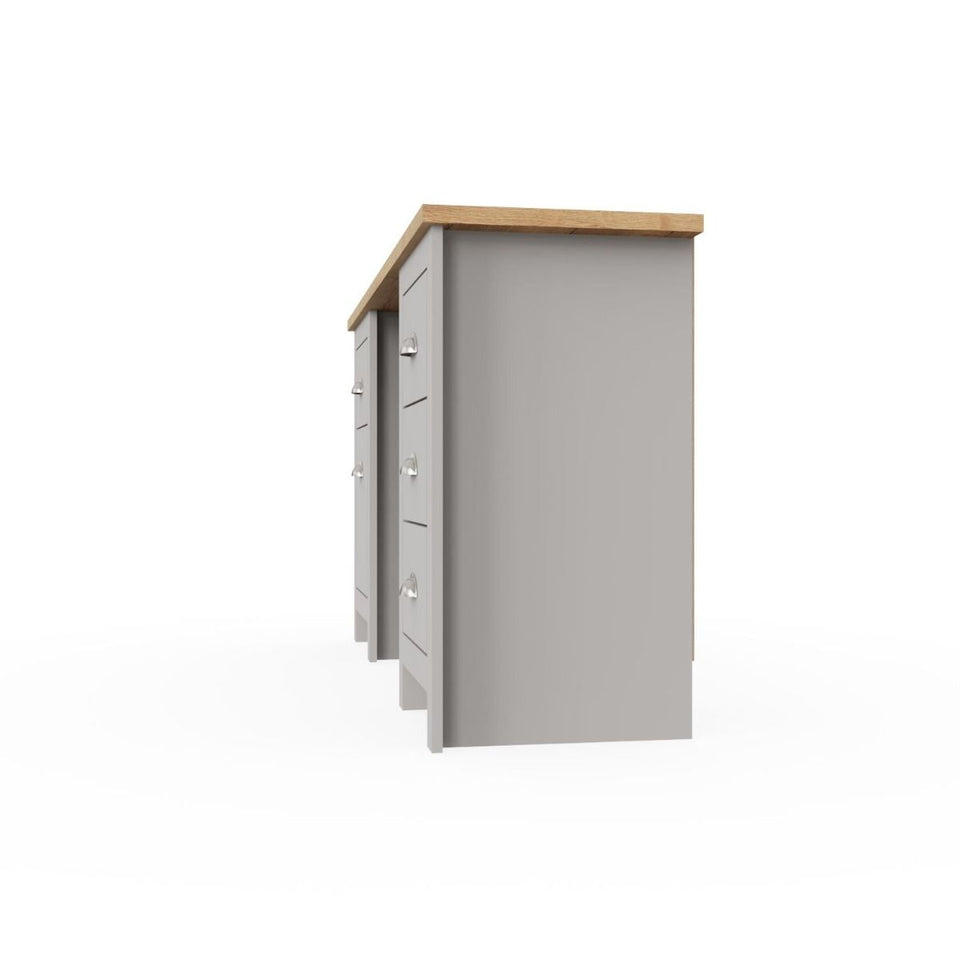 Home Desk Table with Drawers Study Office Computer Laptop Furniture- Grey