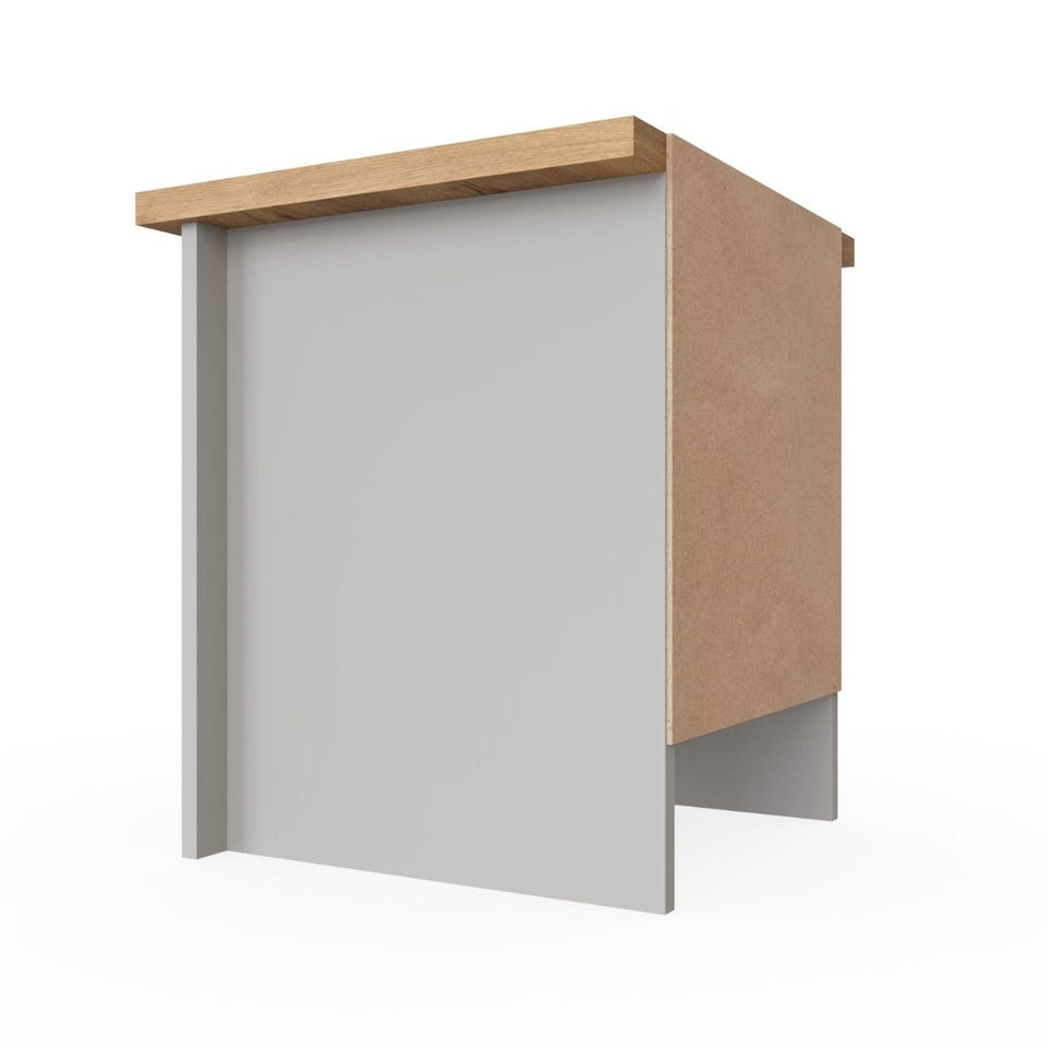 Nightstand with 2 Drawers Ite Range Light Grey & Oak Effect Bedroom Bedside Cabinet
