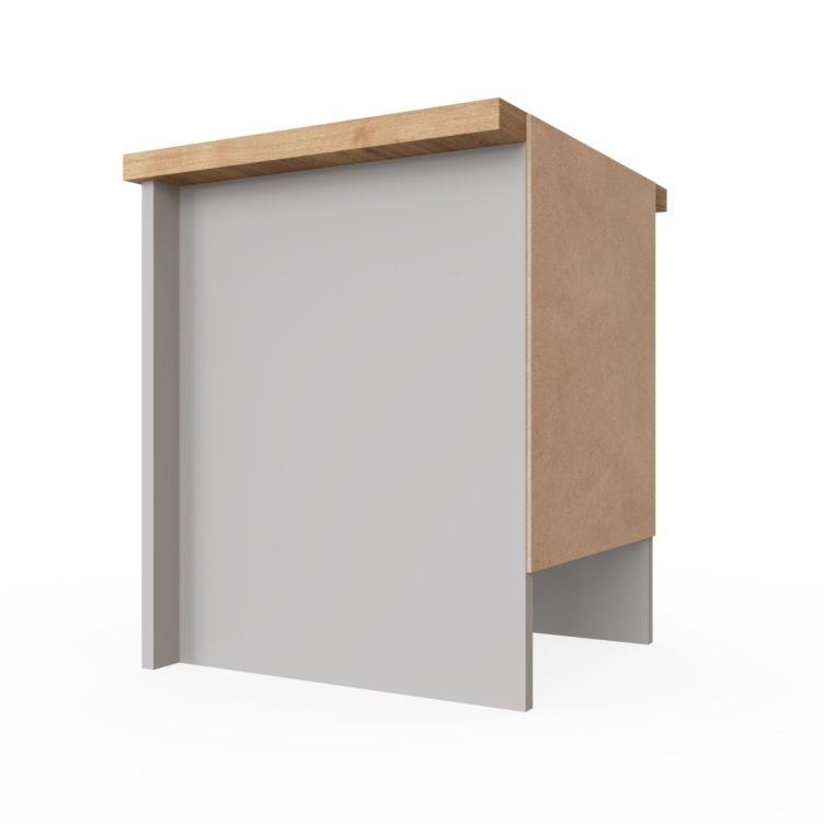 Modern Light Grey Nightstand with 1 Drawer Versatile Bedside Table for Bedroom & Living Room