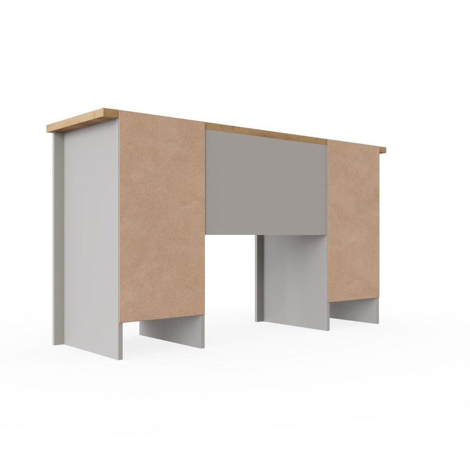Home Desk Table with Drawers Study Office Computer Laptop Furniture- Grey