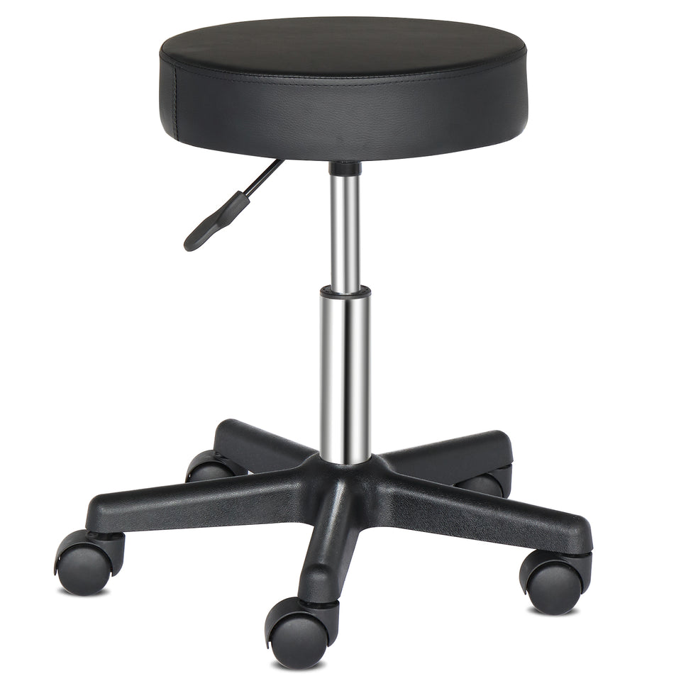 Round Stool Plastic Arch Feet Rotation Bar Stool Black