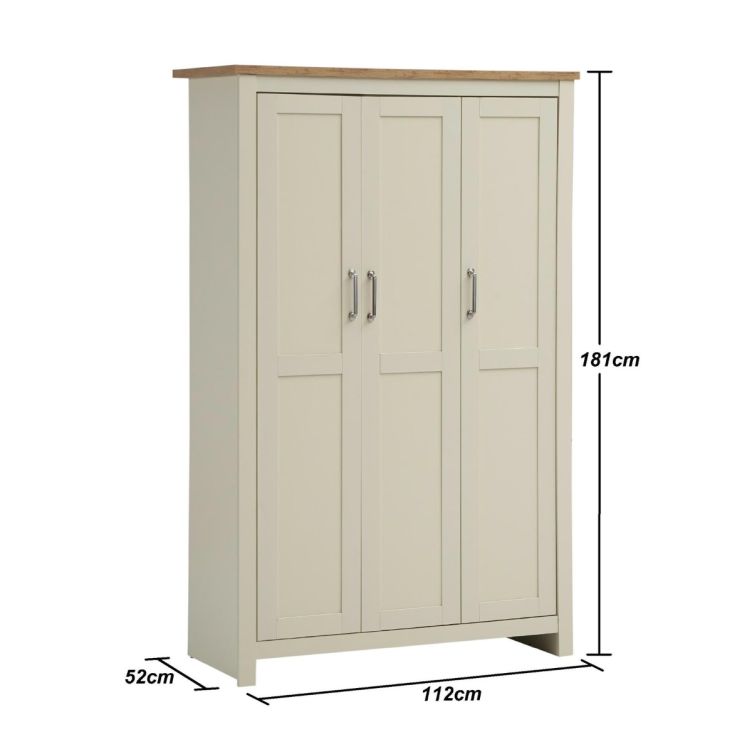 Ite 2 Piece Bedroom Set (3 Door Wardrobe, 2+2 Chest of Drawers) – Cream & Oak Effect
