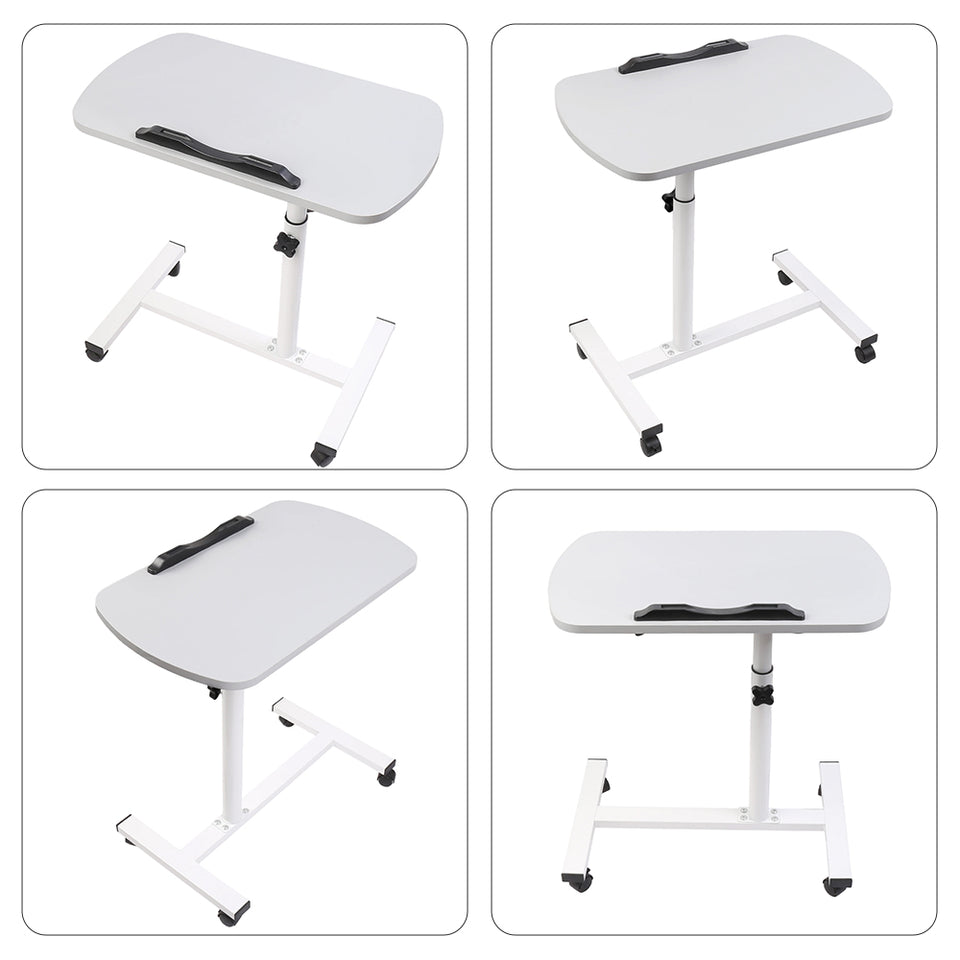 Adjustable Overbed Table Tray with Wheels for Home Use or Medical - Grey