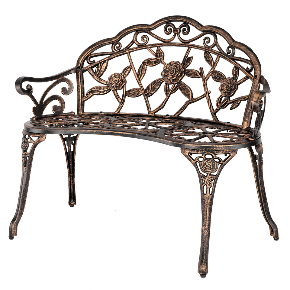 38.5" Cast Aluminium Outdoor Courtyard Decoration Park Leisure Rose Chair