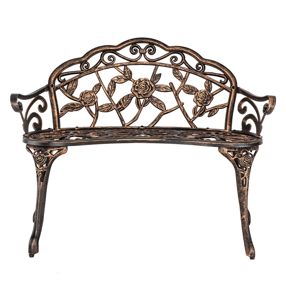 38.5" Cast Aluminium Outdoor Courtyard Decoration Park Leisure Rose Chair