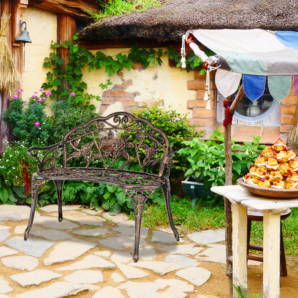 38.5" Cast Aluminium Outdoor Courtyard Decoration Park Leisure Rose Chair