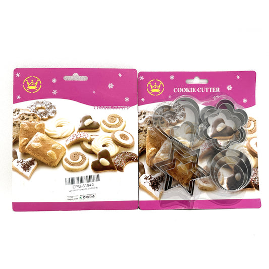 12 pack of Lavish Kitchen Isle traditional shape cookie cutters in various designs for baking and cake decorating.