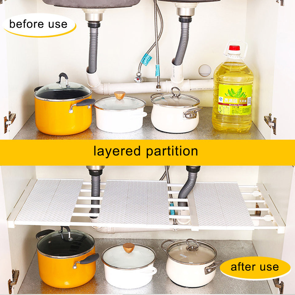 Adjustable Extendable Rack Wardrobe Closet Cupboard Divider Rack Storage Organizer Shelf Easy to install
