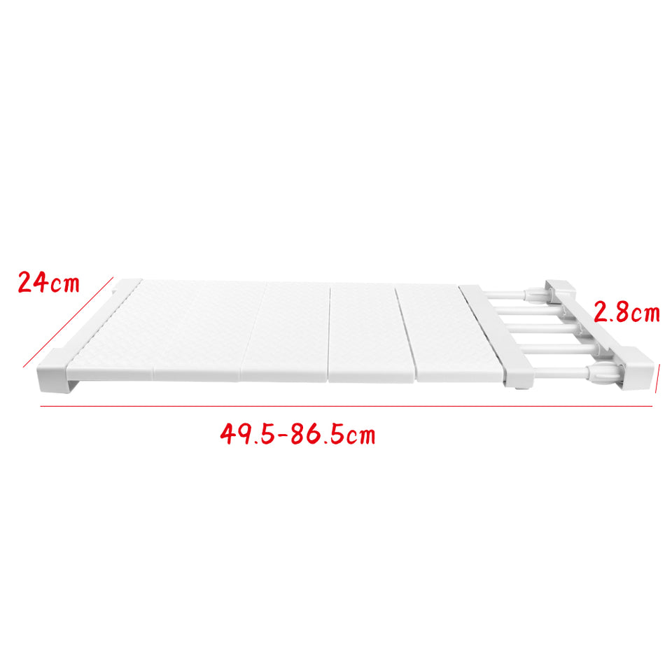 Adjustable Extendable Rack Wardrobe Closet Cupboard Divider Rack Storage Organizer Shelf Easy to install