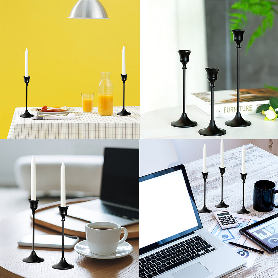 3pcs Candlestick Holder Decorative Candle Holder for Fireplace Dinning Table Home Decorations