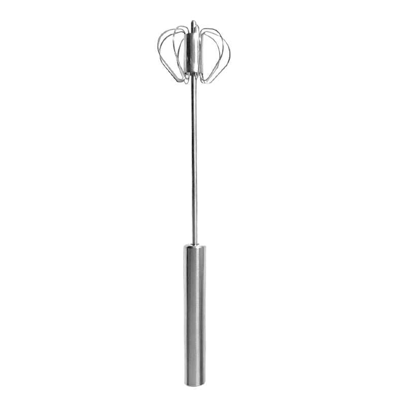 30 cm 2pc Metal Hand Press Egg Whisk Beater Rotary Whisk Blender