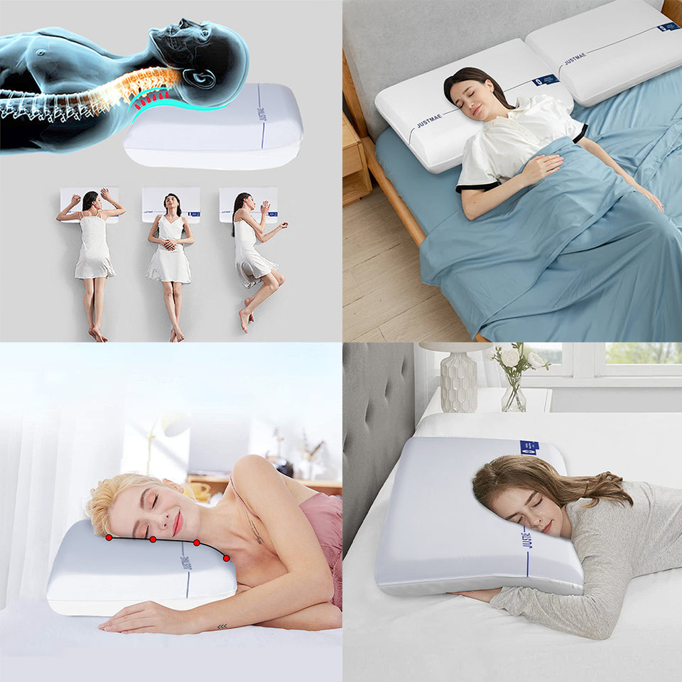 Ergonomic Memory Foam Pillow – Cervical Neck Support for Back, Side & Stomach Sleepers