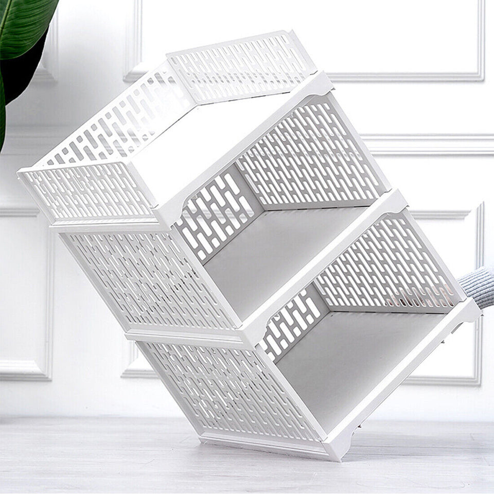 White Wardrobe Drawer Storage Cabinet Clothes Wardrobe Stackable Storage Box
