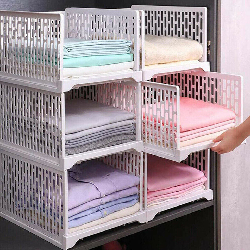 White Wardrobe Drawer Storage Cabinet Clothes Wardrobe Stackable Storage Box
