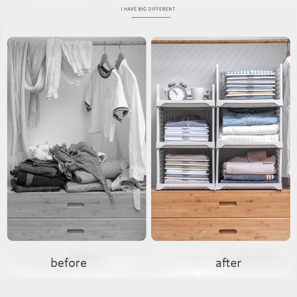White Wardrobe Drawer Storage Cabinet Clothes Wardrobe Stackable Storage Box