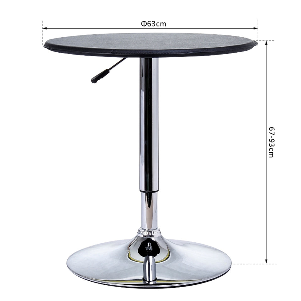 Bar table with Steel Legs Adjustable Height- Black