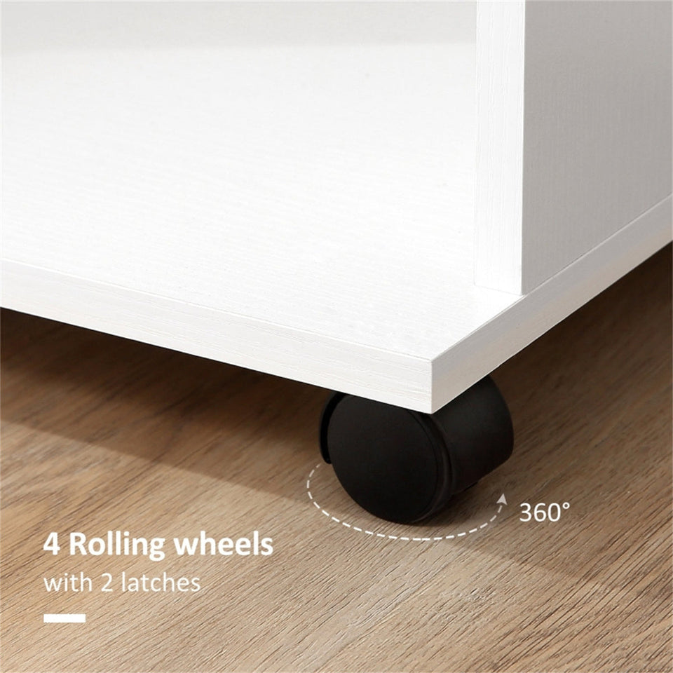Rolling Wardrobe with Aluminium Hanging Rail and Shelves for Bedroom, Cloakroom, Guest Room