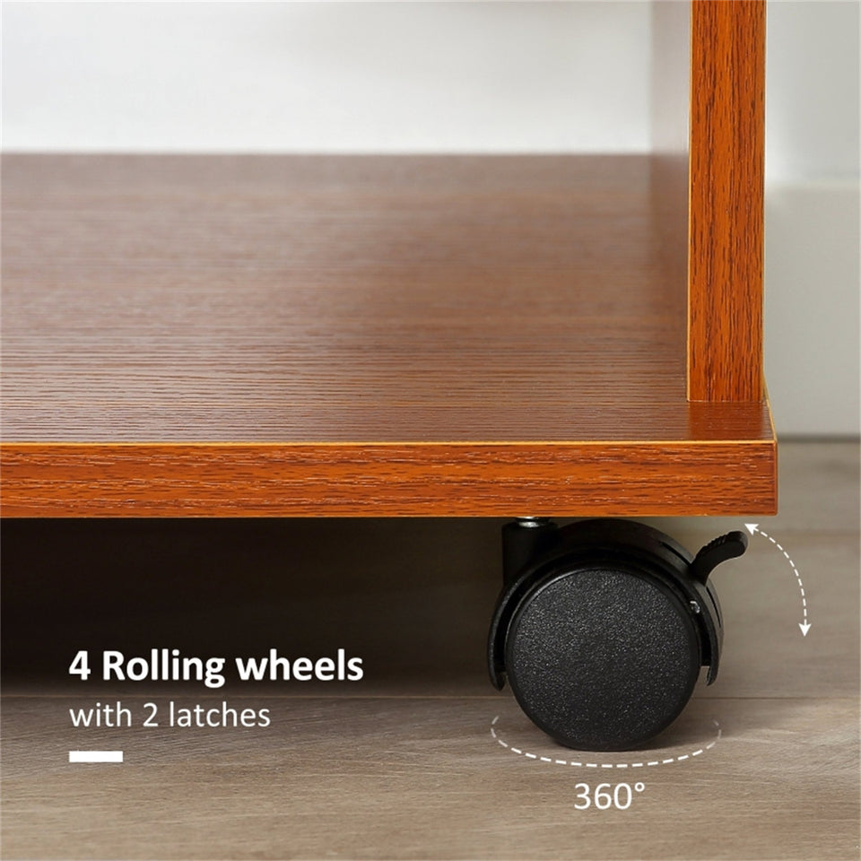 Rolling Wardrobe with Aluminium Hanging Rail and Shelves for Bedroom, Cloakroom, Guest Room