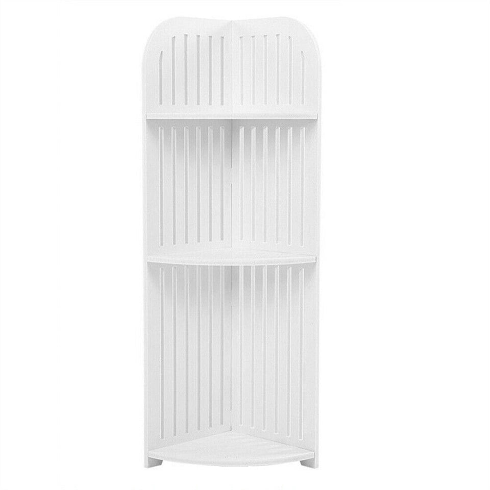 White 3-Tier Corner Shelf – Waterproof Bathroom Storage Unit