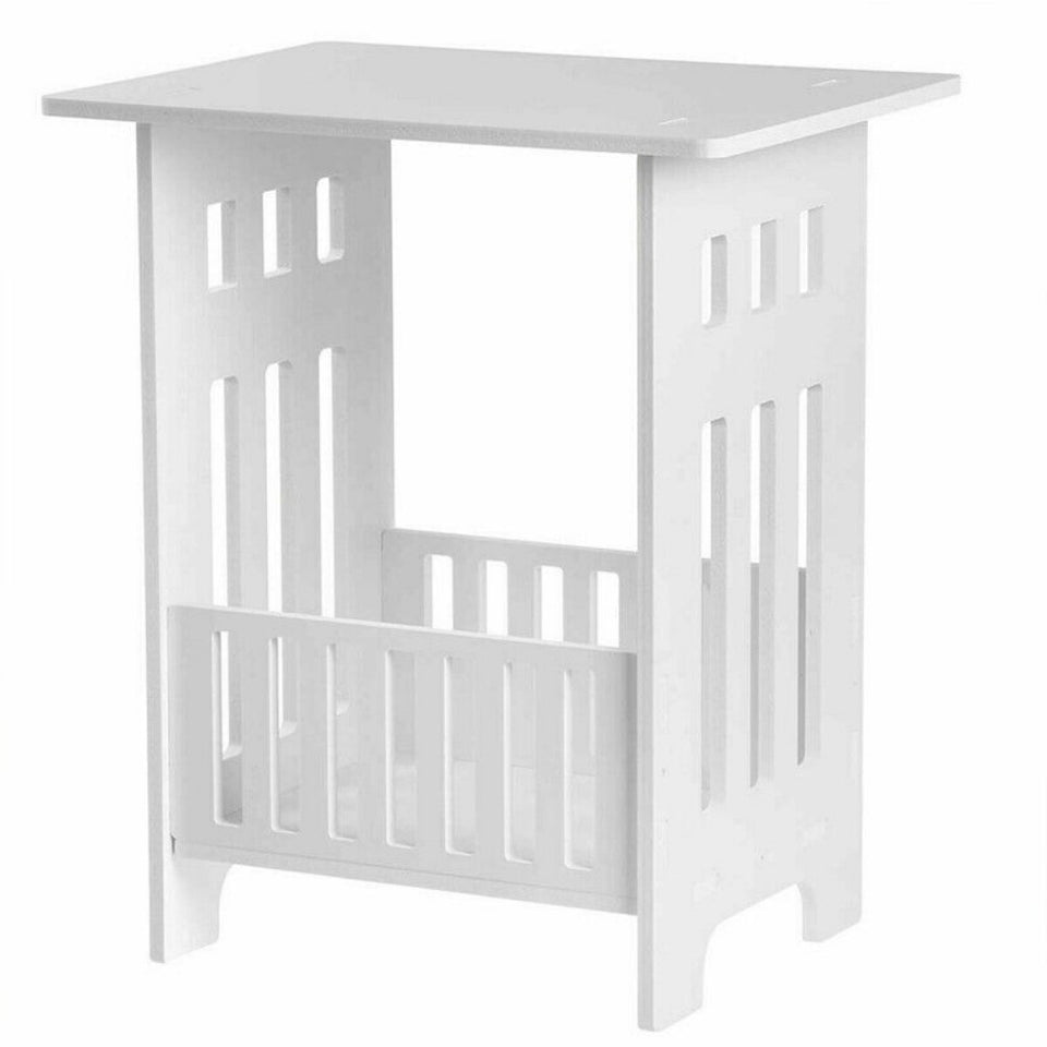 White Bedside Table Cabinet – Small PVC Storage Side Table