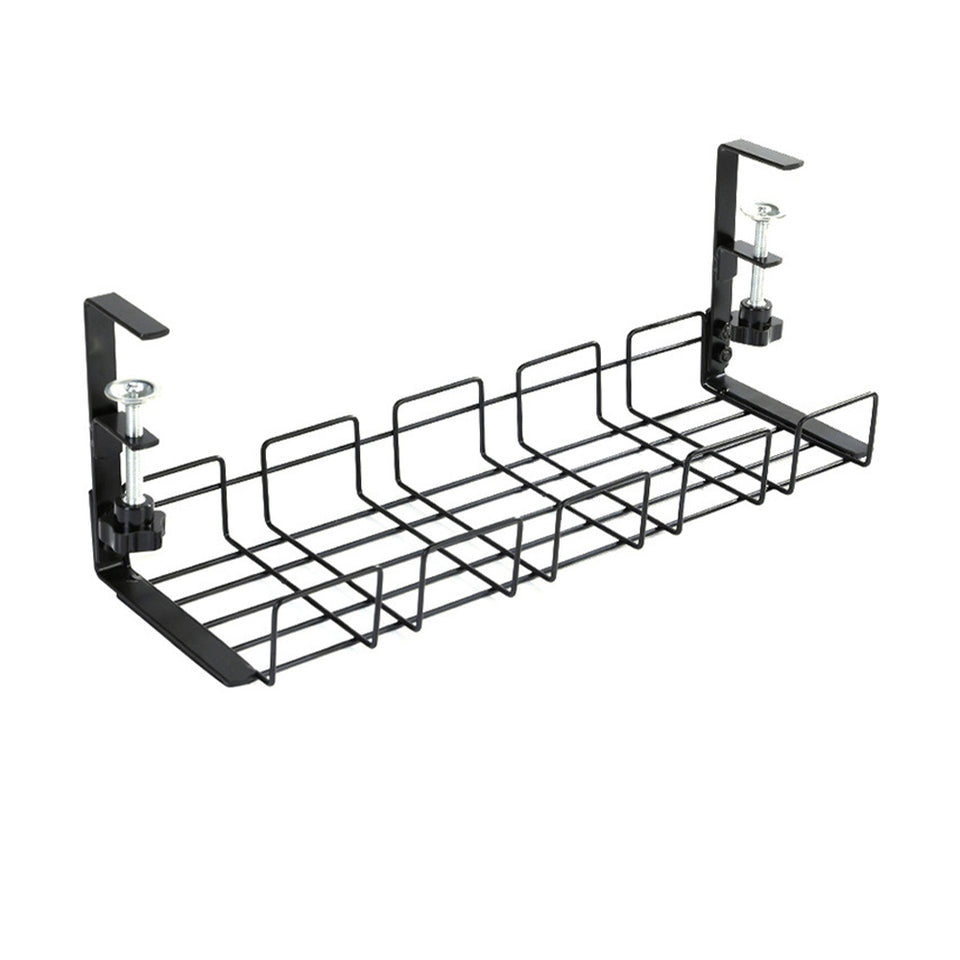 Lavish Kitchen Isle under desk cable tray and wire cord organizer, easy to install without drilling for tidy workspace storage
