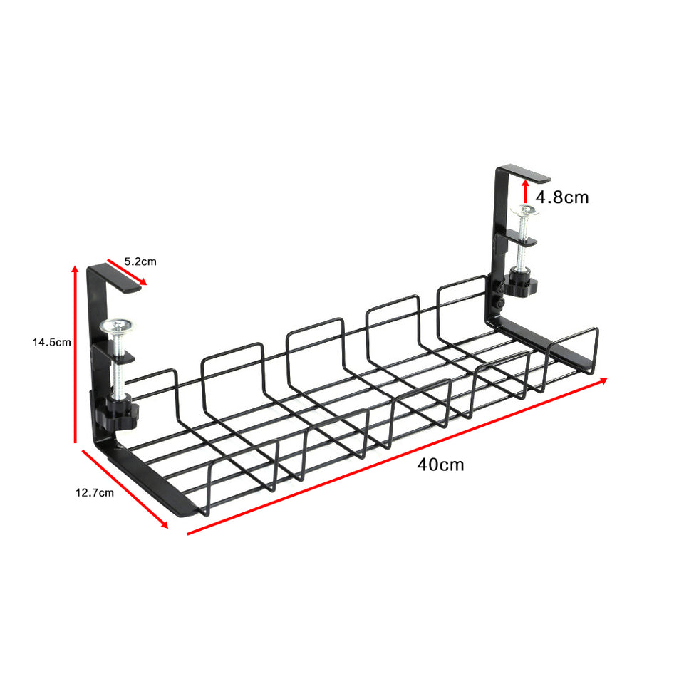 Lavish Kitchen Isle under desk cable tray wire cord organizer with easy no-drill installation for clutter-free workspace.