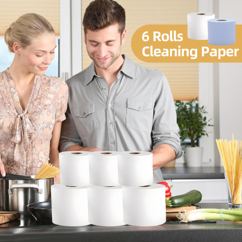 Multi Purpose Cleaning Paper 6 Rolls White Centrefeed Tissue for Home Use