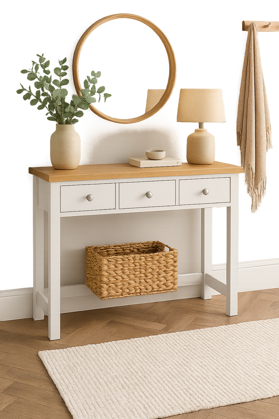 Agonmi Dressing Table with 3 Drawers Elegant Vanity Table in White for Bedroom, Makeup Desk, with Storage