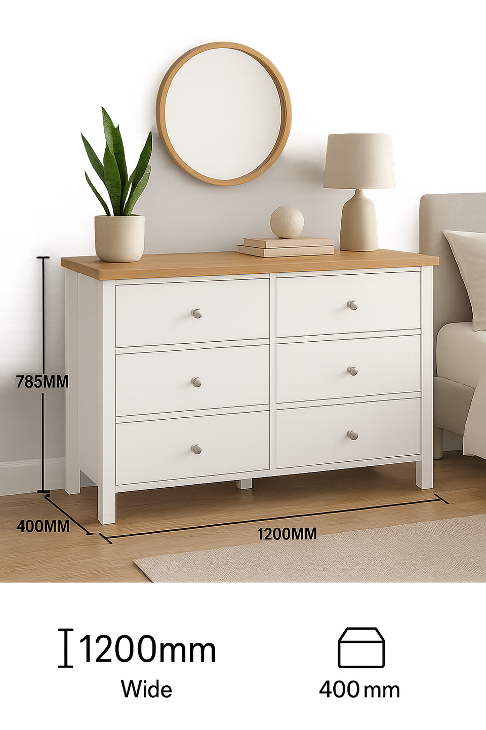 Agonmi 6 Drawer Chest – Stylish Bedroom Furniture and Storage Solution in White
