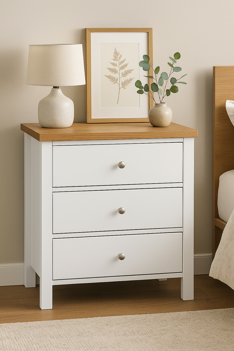 Agonmi 3 Drawer Chest – Stylish Bedroom Furniture and Storage Solution in White