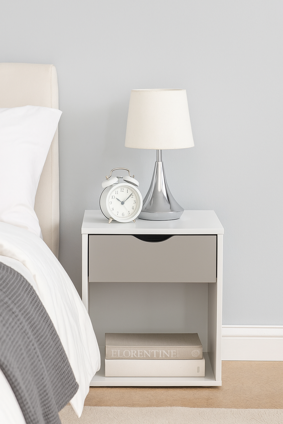 Modern Nightstand with 1 Drawer Bedroom Furniture Bedside Cabinet Storage