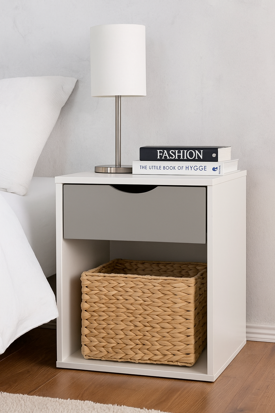 Modern Nightstand with 1 Drawer Bedroom Furniture Bedside Cabinet Storage