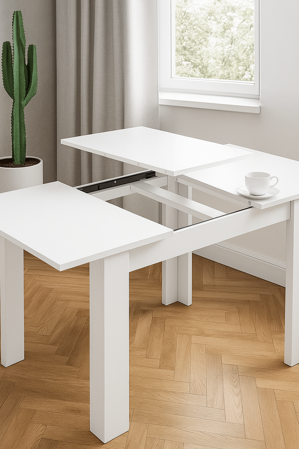 Ridge White Extending Dining Table