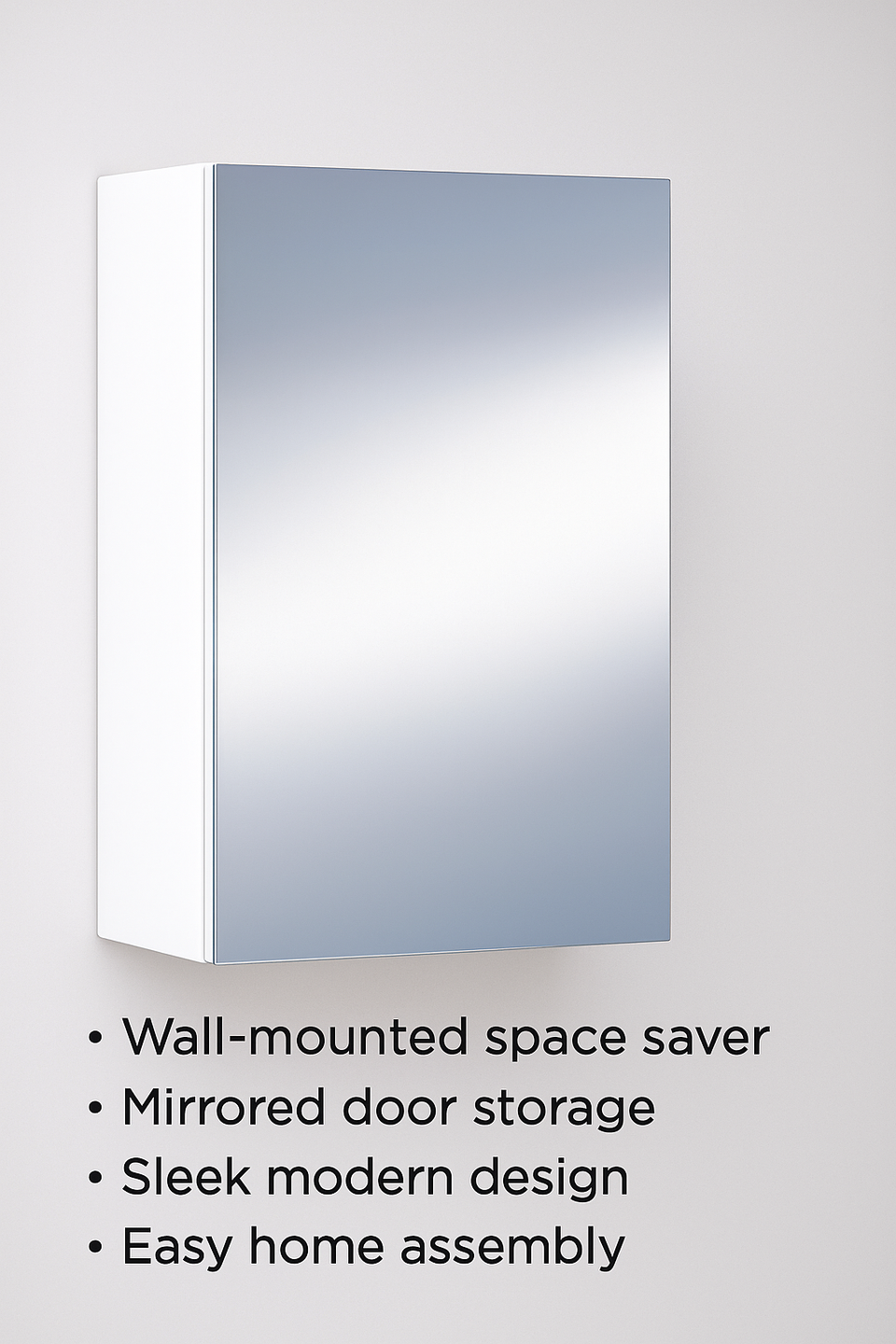 Ancini 400mm Wall Mounted Bathroom Cabinet with Mirrored Door Space-Efficient Storage Solution