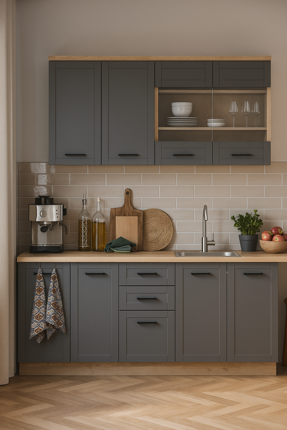 Harbour Graphite Grey 200cm Kitchen Units