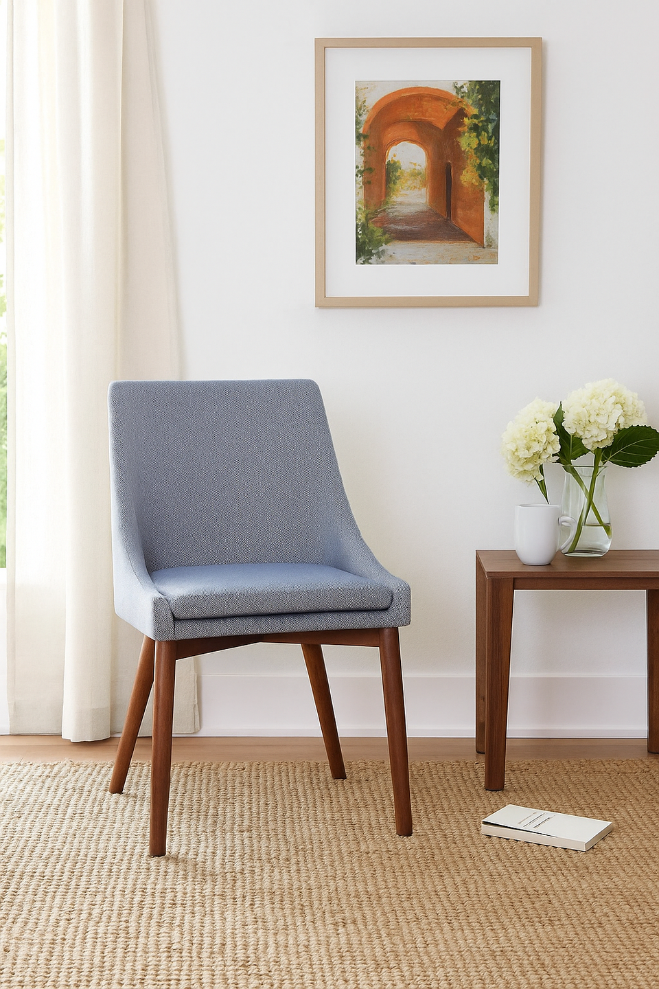 Walnut Grey Chair (Pack of two)