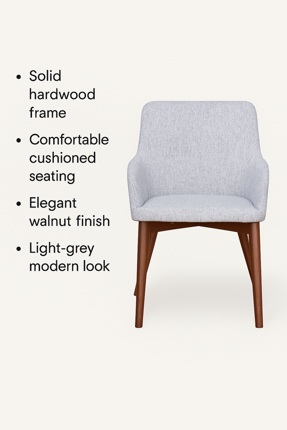 Walnut Light Grey Chair (Pack of two)