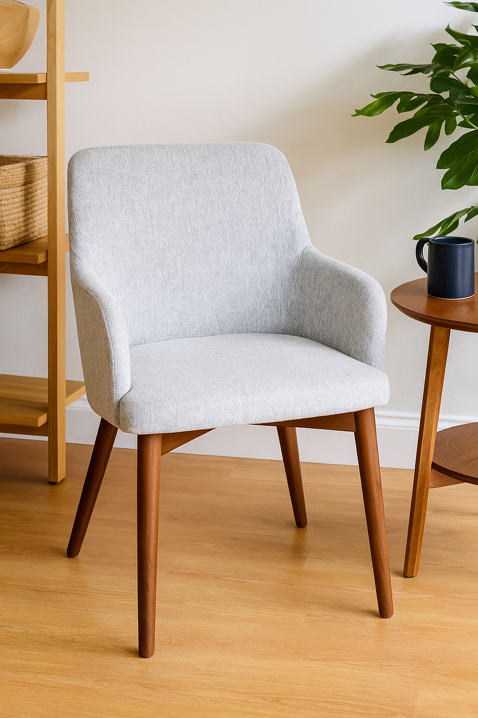 Walnut Light Grey Chair (Pack of two)