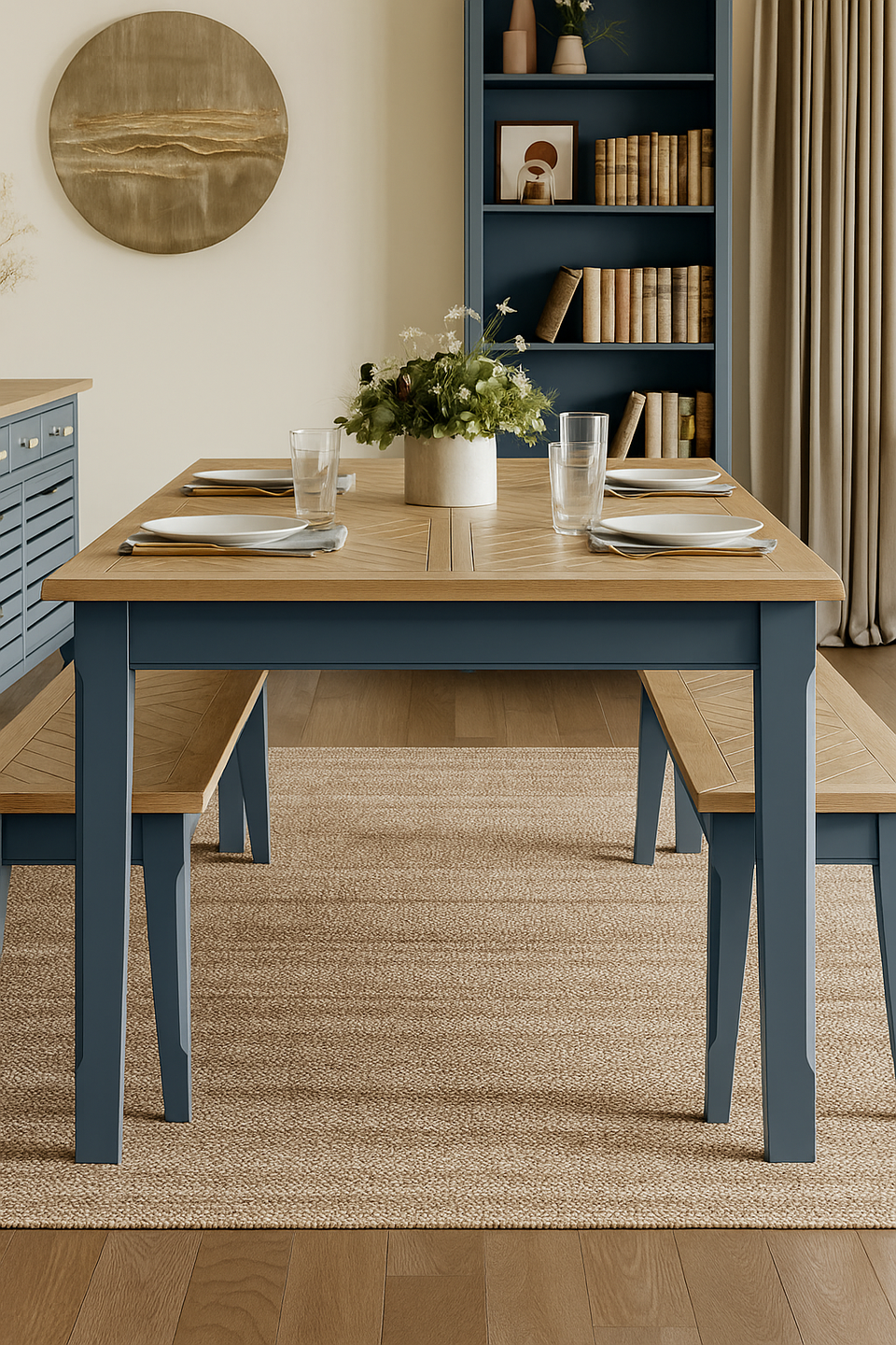 Signature Blue Extending Dining Table
