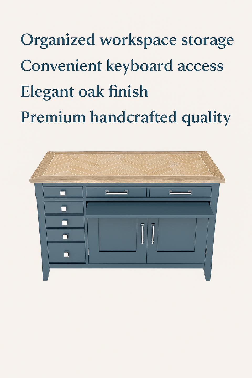 Signature Blue Hidden Home Office Desk