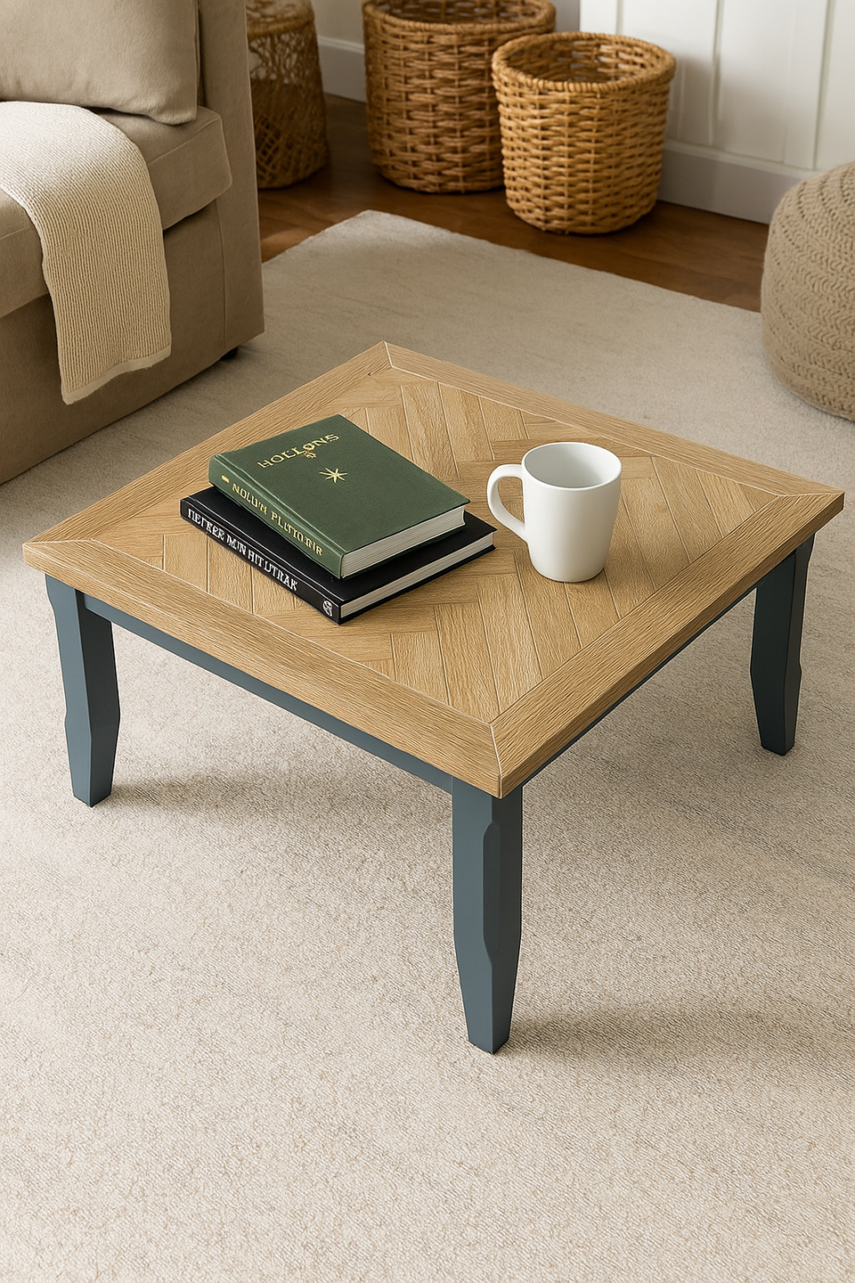 Signature Blue - Square Open Coffee Table