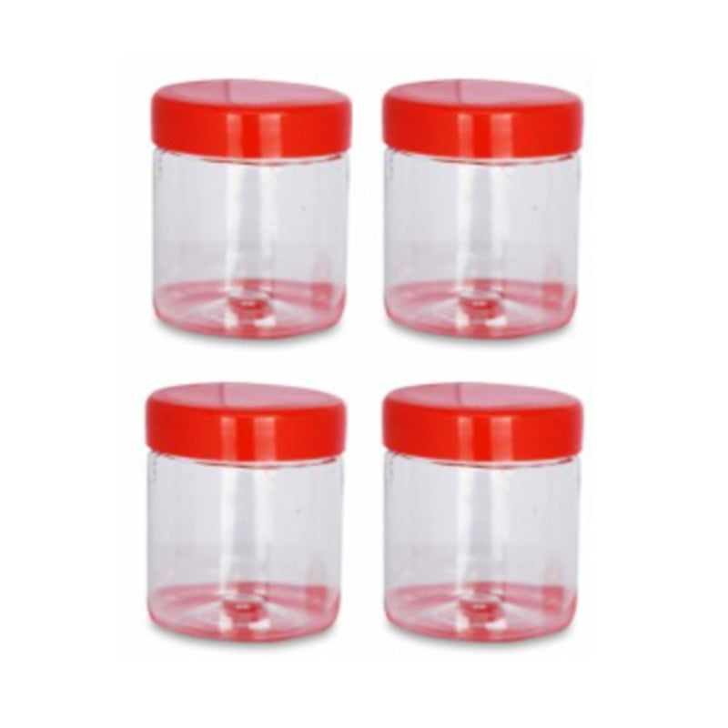 Set of reusable plastic food storage containers with secure lids from Lavish Kitchen Isle, ideal for kitchen organization.