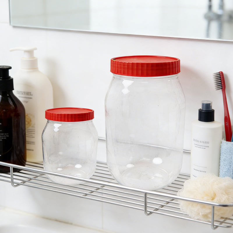 Lavish Kitchen Isle reusable plastic food storage containers with secure lids, ideal for kitchen organization and food preservation.
