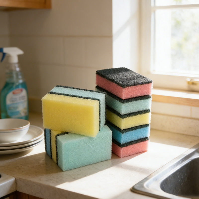 Multi Colour Kitchen Sponges Double Sided Cleaning Pads 20 Pieces Set