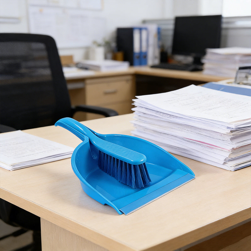 Lavish Kitchen Isle compact dustpan and brush set for home and office cleaning, with a sleek design and easy-to-use features.