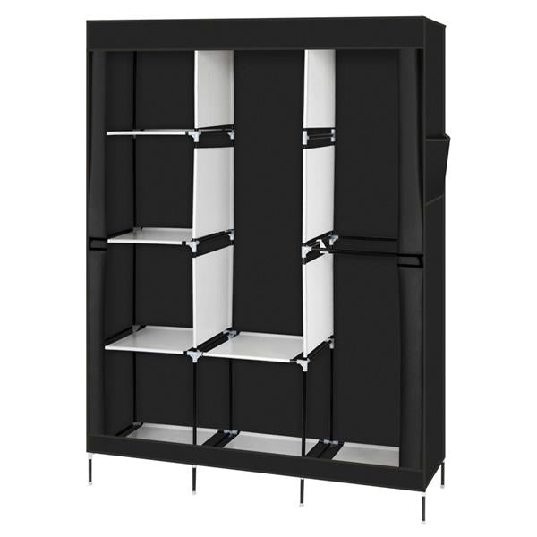 71" Portable Closet Wardrobe Clothes Rack Storage Organizer with Shelf Grey