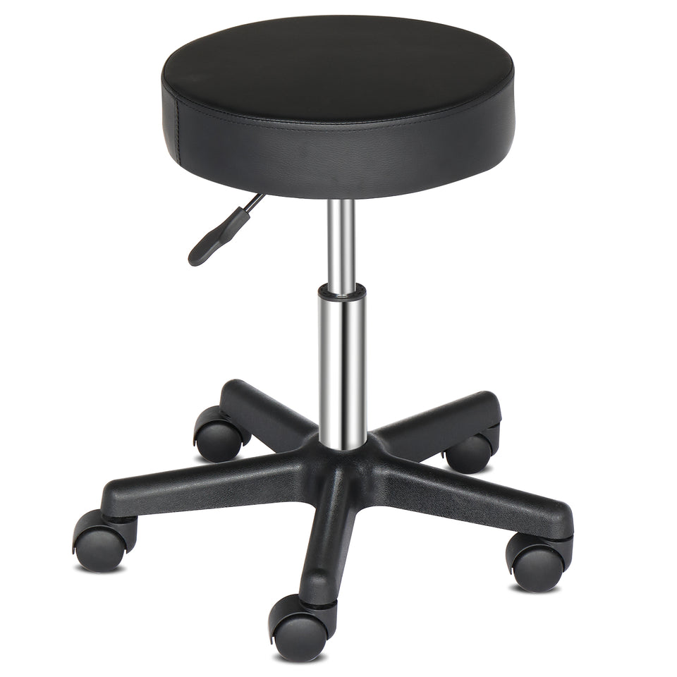 Round Stool Plastic Arch Feet Rotation Bar Stool Black