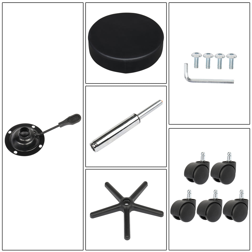 Round Stool Plastic Arch Feet Rotation Bar Stool Black